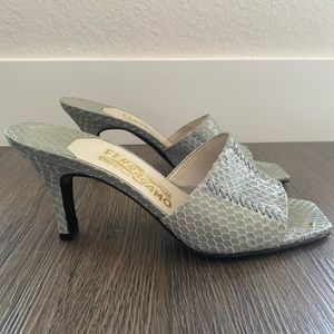 SALVATORE FERRAGAMO Snakeskin Print Heels